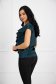 Green women`s blouse from satin fabric texture with ruffle details loose fit - StarShinerS 2 - StarShinerS.com