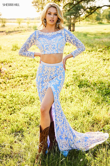 Rochie Sherri Hill 52459 LightBlue