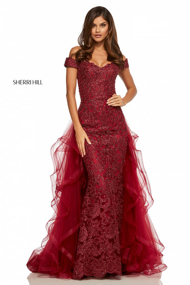 Rochie Sherri Hill 52556 Burgundy