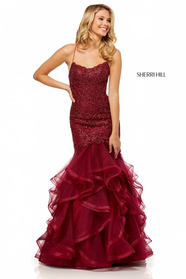 Rochie Sherri Hill 52560 Burgundy