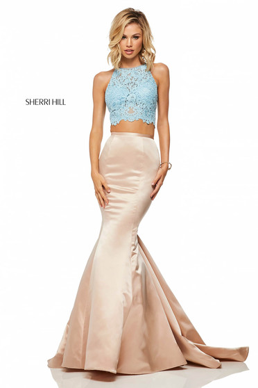Rochie Sherri Hill nude de lux lunga tip sirena cu spatele decupat