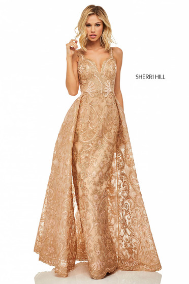Rochie Sherri Hill 52878 Gold