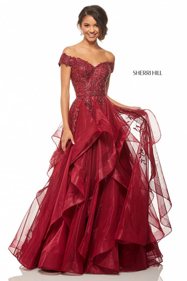 Rochie Sherri Hill 52880 Burgundy
