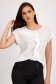StarShinerS white women`s blouse short sleeve with ruffle details thin fabric 6 - StarShinerS.com