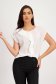 StarShinerS white women`s blouse short sleeve with ruffle details thin fabric 1 - StarShinerS.com