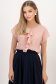 Bluza dama din voal roz-deschis cu croi larg si volanas asimetric frontal  - StarShinerS 1 - StarShinerS.ro