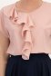 Bluza dama din voal roz-deschis cu croi larg si volanas asimetric frontal  - StarShinerS 6 - StarShinerS.ro