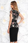 Black elegant midi pencil dress slightly elastic fabric with frilled waist from laced fabric embroidered 2 - StarShinerS.com