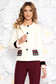 Sacou LaDonna alb din lana cambrat elegant tip blazer cu aplicatii cusute manual 5 - StarShinerS.ro