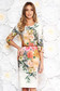 Rochie gri de zi eleganta cu un croi mulat din stofa subtire usor elastica cu imprimeuri florale 1 - StarShinerS.ro