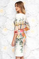 Rochie gri de zi eleganta cu un croi mulat din stofa subtire usor elastica cu imprimeuri florale 2 - StarShinerS.ro