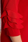 Rochie rosie eleganta cu croi larg din material usor elastic cu volanase la maneca 4 - StarShinerS.ro