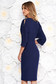 Darkblue elegant pencil dress slightly elastic fabric with cut-out sleeves 2 - StarShinerS.com