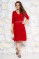 Rochie din material elastic rosie pana la genunchi in clos cu decolteu in v - StarShinerS 3 - StarShinerS.ro