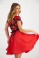 Tulle and Veil Dress with 3D Red Floral Applications in Flared Style - StarShinerS 2 - StarShinerS.com
