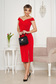 StarShinerS red occasional dress with tented cut with v-neckline on the shoulders 3 - StarShinerS.com