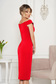 StarShinerS red occasional dress with tented cut with v-neckline on the shoulders 2 - StarShinerS.com