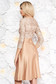 Cream occasional dress with bow flaring cut with sequin embellished details 2 - StarShinerS.com