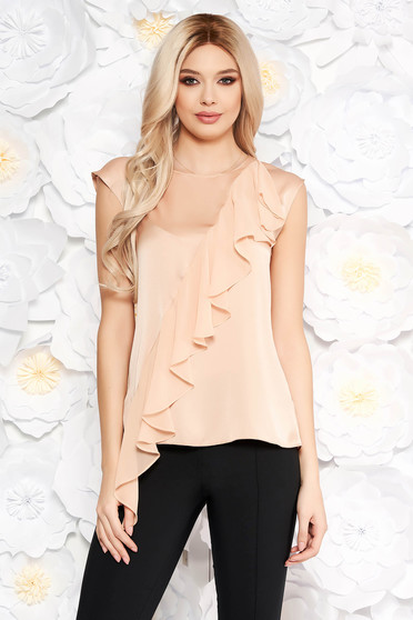 Rosa women`s blouse short sleeves with ruffle details