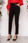 PrettyGirl black elegant high waisted trousers slightly elastic fabric with metalic accessory 1 - StarShinerS.com