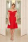 StarShinerS red occasional elegant cloche dress with a cleavage off shoulder flexible thin fabric/cloth 4 - StarShinerS.com