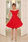 StarShinerS red occasional elegant cloche dress with a cleavage off shoulder flexible thin fabric/cloth 2 - StarShinerS.com