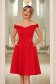 Rochie din stofa elastica subtire rosie in clos cu umeri goi - StarShinerS 5 - StarShinerS.ro