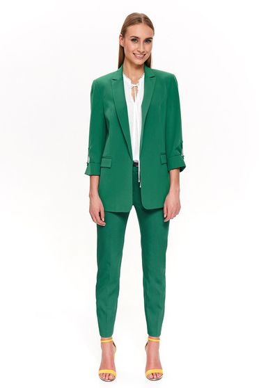 Sacou Top Secret verde elegant cu un croi drept cu maneca 3/4 din material fin la atingere