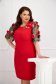 StarShinerS grey dress occasional midi cloth with rounded cleavage with laced sleeves 1 - StarShinerS.com