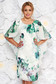 Rochie verde-deschis eleganta din voal cu imprimeu floral cu un croi mulat cu suprapunere de material 1 - StarShinerS.ro