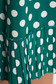 Green daily flared dress with bell sleeve thin fabric dots print 4 - StarShinerS.com