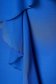 Rochie albastra midi de ocazie fara maneci cu un croi cambrat din stofa subtire usor elastica si suprapunere cu voal 4 - StarShinerS.ro