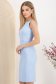Rochie din stofa elastica albastru-deschis pana la genunchi tip creion - StarShinerS 2 - StarShinerS.ro
