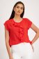 StarShinerS red women`s blouse short sleeve with ruffle details thin fabric 6 - StarShinerS.com