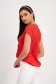 StarShinerS red women`s blouse short sleeve with ruffle details thin fabric 2 - StarShinerS.com