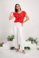 StarShinerS red women`s blouse short sleeve with ruffle details thin fabric 3 - StarShinerS.com