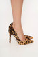 Brown shoes natural leather slightly pointed toe tip animal print 2 - StarShinerS.com