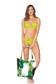 Cosita Linda green beach wear bag with floral prints medium grab handles 1 - StarShinerS.com