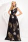 Artista black occasional cloche dress with v-neckline with floral print 1 - StarShinerS.com