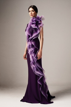Ana Radu purple occasional long mermaid dress with tented cut