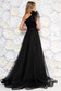 Black tulle dress with a-line cut on the shoulder accessorized with cord - Ana Radu 2 - StarShinerS.com