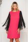 Rochie roz de ocazie din material neelastic cu croi larg si maneci din franjuri 1 - StarShinerS.ro