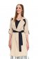 Nude coat loose fit accessorized with tied waistband nonelastic fabric 1 - StarShinerS.com