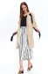 Nude coat loose fit accessorized with tied waistband nonelastic fabric 2 - StarShinerS.com