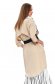 Nude coat loose fit accessorized with tied waistband nonelastic fabric 3 - StarShinerS.com