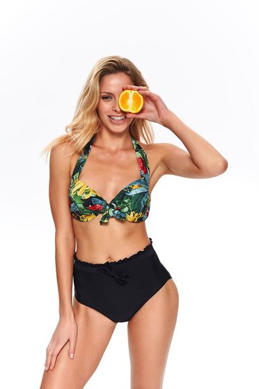 Sutien de baie Top Secret negru cu design clasic cu imprimeu floral