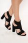 Sandale negre elegante cu toc inalt gros din piele ecologica 1 - StarShinerS.ro