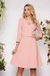 Rochie roz eleganta in clos din material fin la atingere detalii handmade cu accesoriu tip curea 1 - StarShinerS.ro