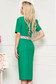 Rochie verde eleganta midi de zi cu un croi cambrat din material usor elastic cu accesoriu tip curea 2 - StarShinerS.ro