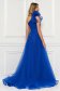 Blue tulle dress with a-line cut on the shoulder accessorized with a belt - Ana Radu 2 - StarShinerS.com